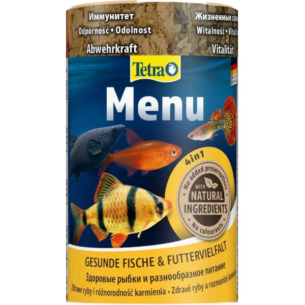 Фото - Корм для рыб Tetra Menu для тропических аквариумных в хлопьях 100 мл (4004218724334)