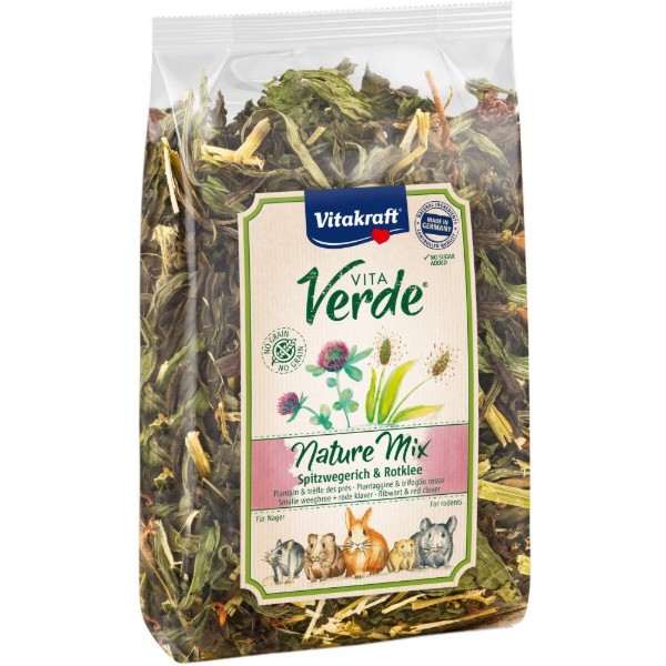Фото - Ласощі для гризунів Vitakraft Vita Verde Nature Mix з подорожником та конюшиною 70г (4008239256928) Фото - Ласощі для гризунів Vitakraft Vita Verde Nature Mix з подорожником та конюшиною 70г (4008239256928)