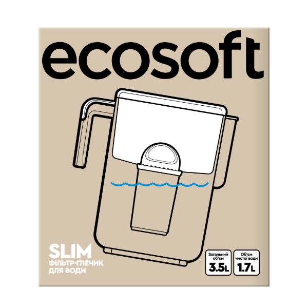 Фото - Фільтр-глечик Ecosoft SLIM графітовий 3,5 л
