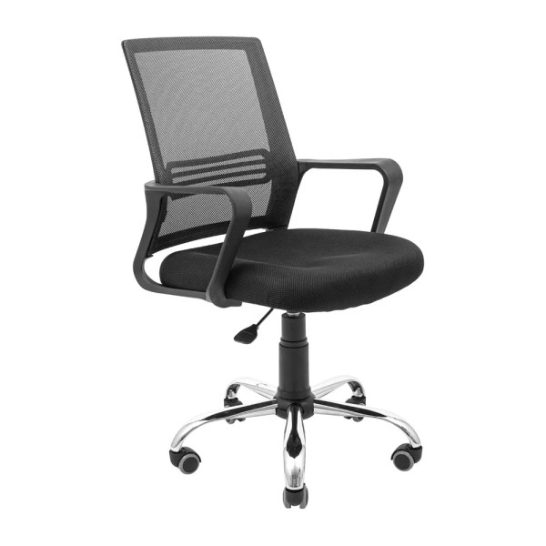 Фото - Кресло офисное Richman Джина Хром Пиастра Сетка черная + серая