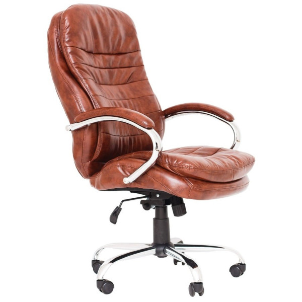 Фото - Крісло офісне Richman Валенсія В Хром M-2 (Anyfix) Коричневий Фото - Крісло офісне Richman Валенсія В Хром M-2 (Anyfix) Коричневий