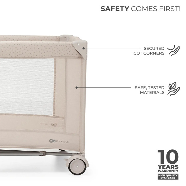 Фото - Манеж-ліжко Kinderkraft Joy 2 Beige (KLJOY02BEG00000)