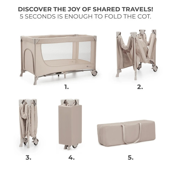Фото - Манеж-ліжко Kinderkraft Joy 2 Beige (KLJOY02BEG00000)