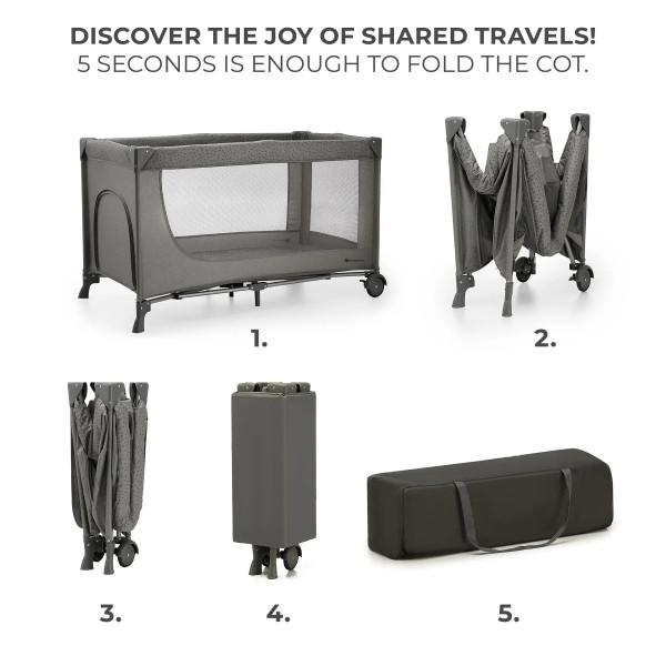Фото - Манеж-ліжко Kinderkraft Joy 2 Dark Grey (KLJOY02DGR00000)