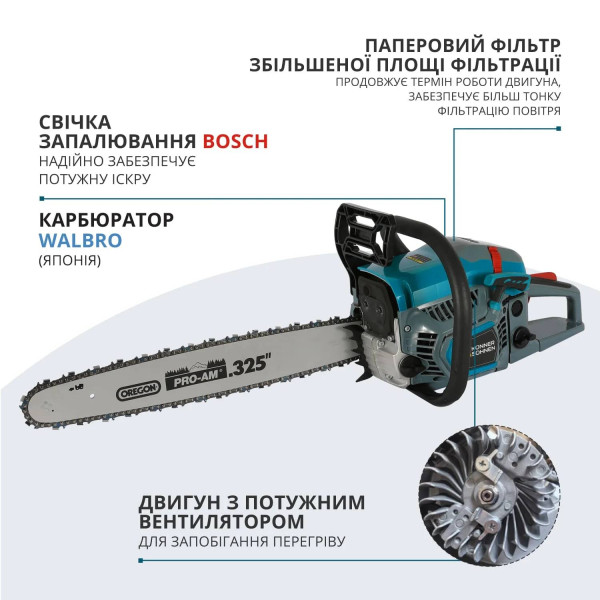 Фото - Ланцюгова пила Konner&Sohnen KS CS31G-16-1