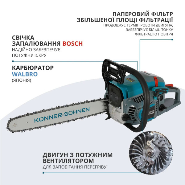 Фото - Ланцюгова пила Konner&Sohnen KS CS31G-16