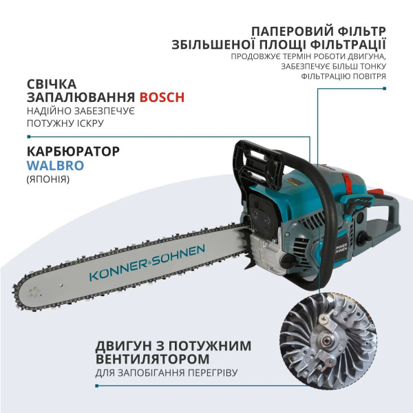 Фото - Ланцюгова пила Konner&Sohnen KS CS31G-20