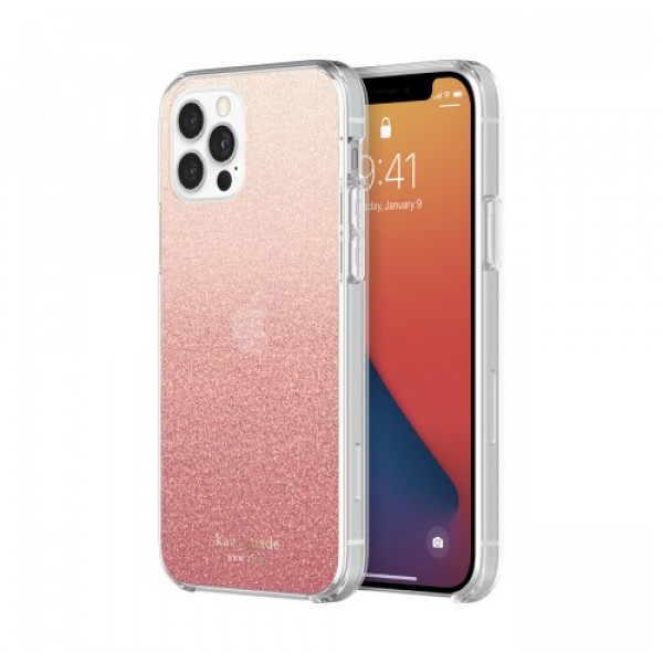 Фото - Чохол для смартфону Kate Spade New York  Protective Hardshell Case (1-PC Comold) for iPhone 12 Pro - Glitter Ombre Sunset Pink/Multi (KSIPH-153-GLOSN)