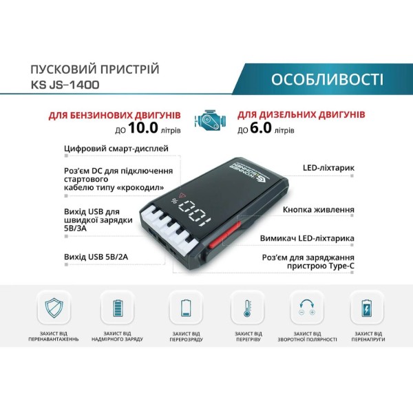 Фото - Пускозарядний пристрій Konner&Sohnen KS JS-1400