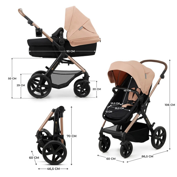 Фото - Коляска універсальна 3 в 1 Kinderkraft Moov 2 Sand Beige (KSMOOV02BEGEV00)