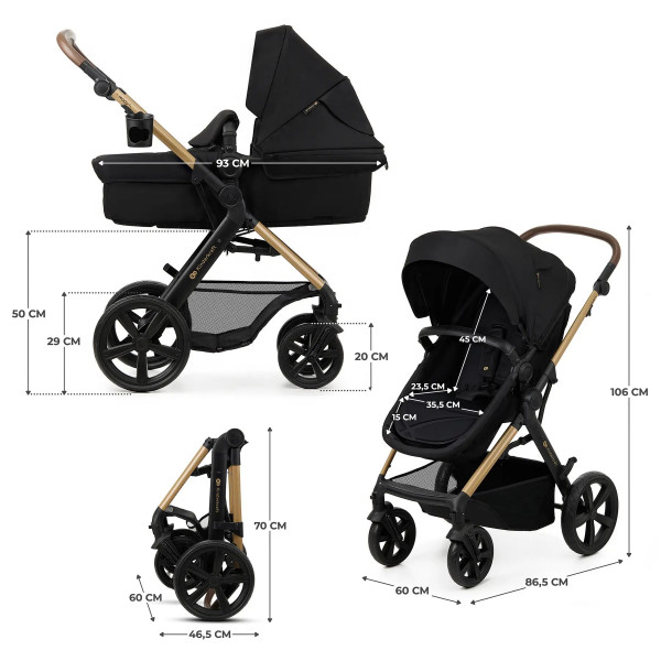 Фото - Коляска універсальна 3 в 1 Kinderkraft Moov 2 Pure Black (KSMOOV02BLKEV00)