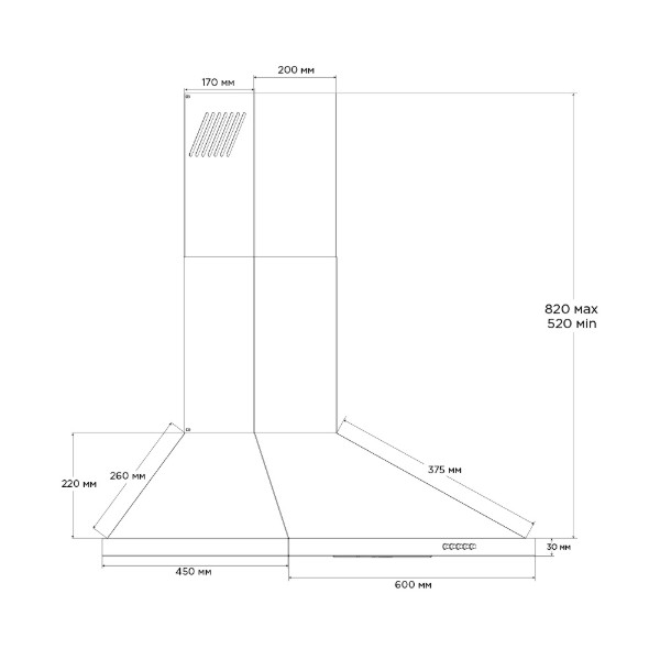Фото - Вытяжка декоративная Pyramida KT 60 WH