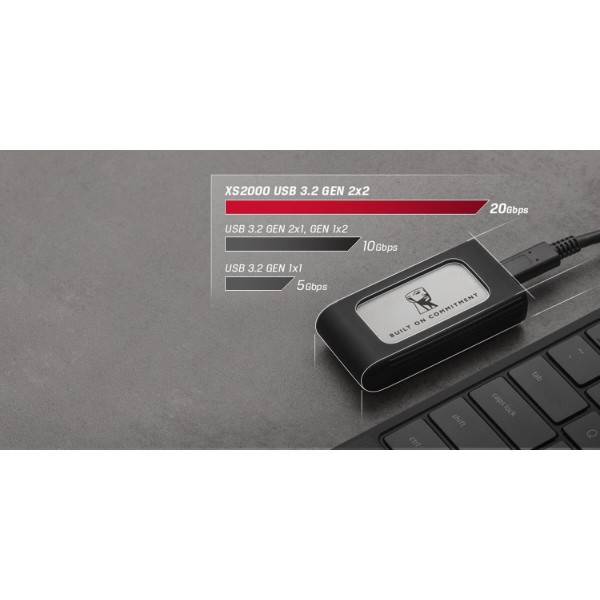 Фото - SSD-накопитель внешний Kingston XS2000 BoC 1000GB USB 3.2 Gen 2x2 IP55 Silver (SXS2000/1000GA)