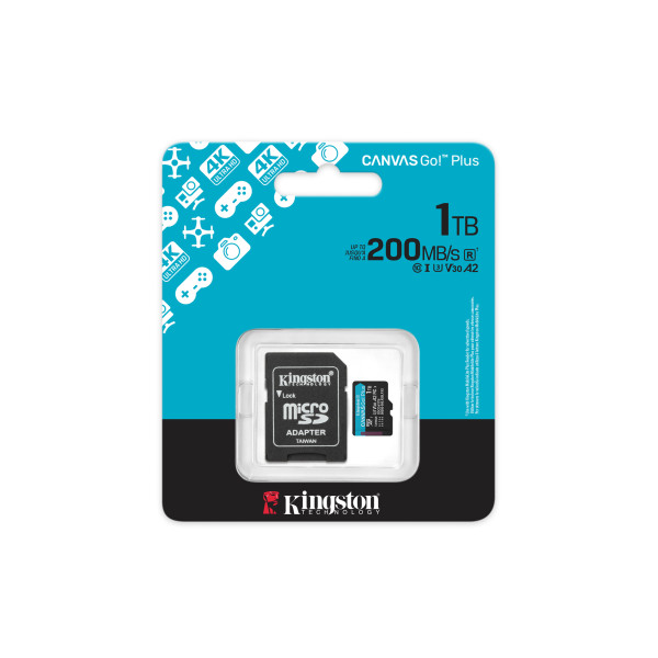 Фото - Карта пам'яті Kingston MicroSDXC 1TB Canvas Go! Plus G4 Class 10 UHS-I U3 V30 A2 + SD-adapter (SDCG4/1TB)