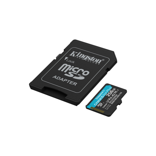 Фото - Карта пам'яті Kingston MicroSDXC 256GB Canvas Go! Plus G4 Class 10 UHS-I U3 V30 A2 + SD-adapter (SDCG4/256GB)