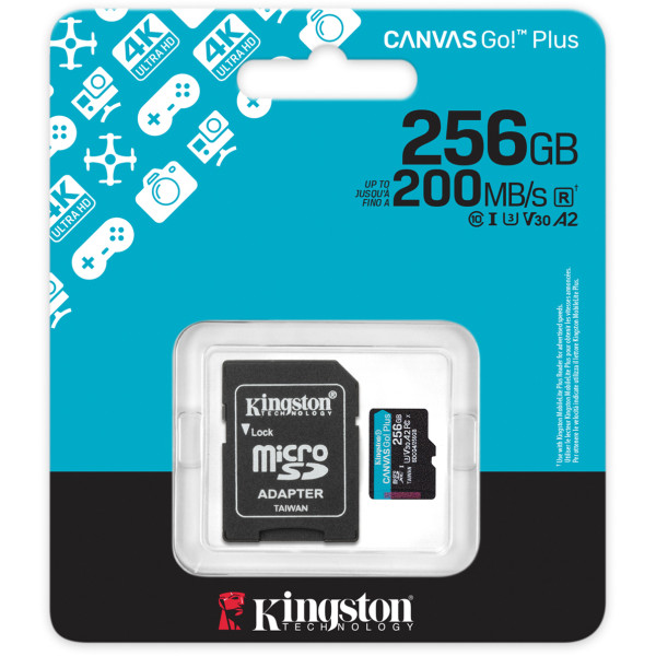 Фото - Уцінка - Карта пам'яті Kingston MicroSDXC 256GB Canvas Go! Plus G4 Class 10 UHS-I U3 V30 A2 + SD-adapter (SDCG4/256GB)
