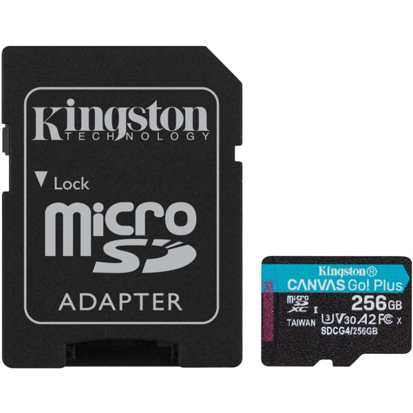 Фото - Уцінка - Карта пам'яті Kingston MicroSDXC 256GB Canvas Go! Plus G4 Class 10 UHS-I U3 V30 A2 + SD-adapter (SDCG4/256GB)