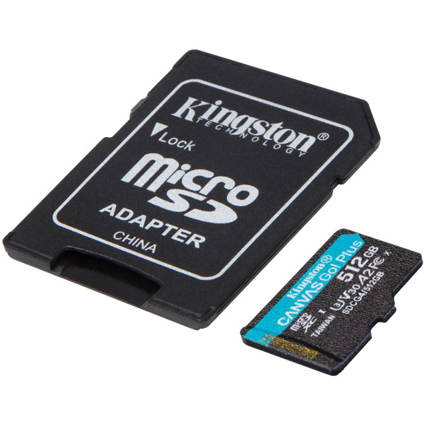 Фото - Уценка - Карта памяти Kingston MicroSDXC 512GB Canvas Go! Plus G4 Class 10 UHS-I U3 V30 A2 + SD-adapter (SDCG4/512GB)