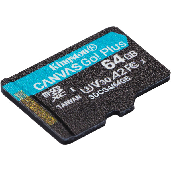 Фото - Карта пам'яті Kingston MicroSDXC 64GB Canvas Go! Plus G4 Class 10 UHS-I U3 V30 A2 (SDCG4/64GBSP)