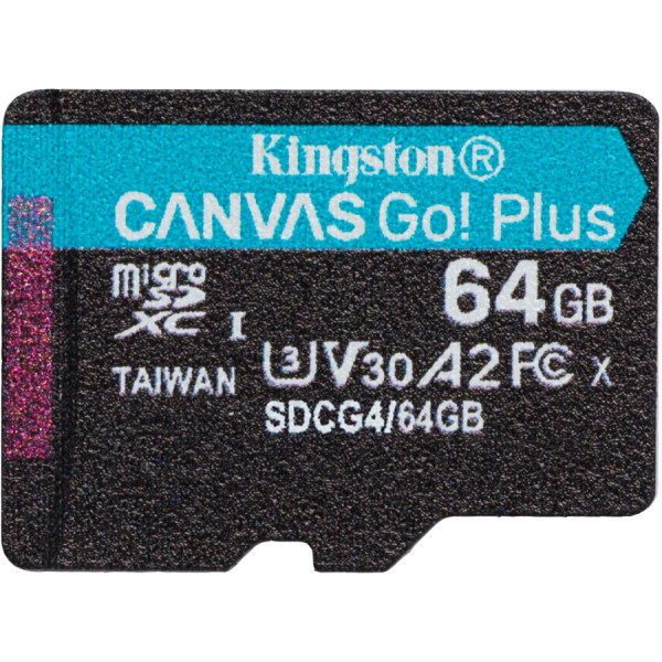 Фото - Карта пам'яті Kingston MicroSDXC 64GB Canvas Go! Plus G4 Class 10 UHS-I U3 V30 A2 (SDCG4/64GBSP)