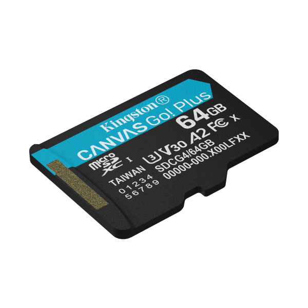 Фото - Карта пам'яті Kingston MicroSDXC 64GB Canvas Go! Plus G4 Class 10 UHS-I U3 V30 A2 (SDCG4/64GBSP)