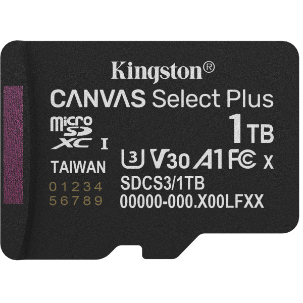 Фото - Карта пам'яті Kingston 1TB microSDXC Canvas Select Plus Gen 3 (SDCS3/1TBSP)
