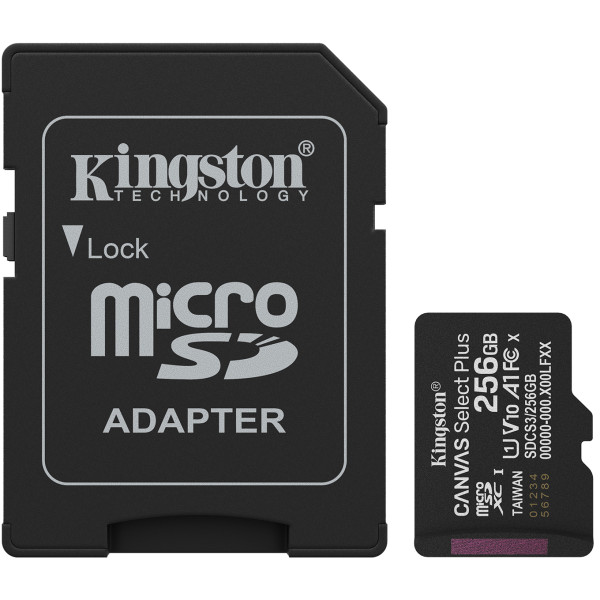 Фото - Уцінка - Карта пам'яті Kingston 256GB microSDXC Canvas Select Plus Gen3 (SDCS3/256GB) Фото - Уцінка - Карта пам'яті Kingston 256GB microSDXC Canvas Select Plus Gen3 (SDCS3/256GB)