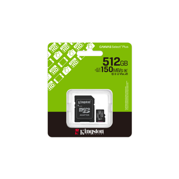 Фото - Карта пам'яті Kingston 512GB microSDXC Canvas Select Plus Gen3 (SDCS3/512GB)