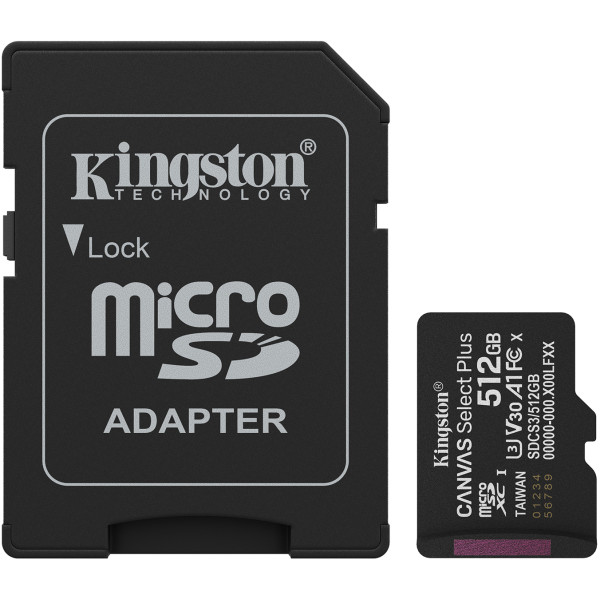 Фото - Карта пам'яті Kingston 512GB microSDXC Canvas Select Plus Gen3 (SDCS3/512GB)