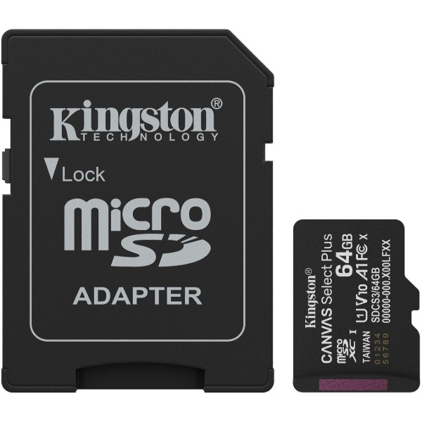 Фото - Карта памяти Kingston 64GB microSDXC Canvas Select Plus Gen3 (SDCS3/64GB)