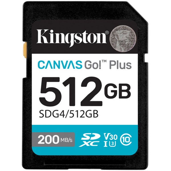 Фото - Карта памяти Kingston SDXC 512GB Canvas Go! Plus G4 Class 10 UHS-I U3 V30 (SDG4/512GB) Фото - Карта памяти Kingston SDXC 512GB Canvas Go! Plus G4 Class 10 UHS-I U3 V30 (SDG4/512GB)