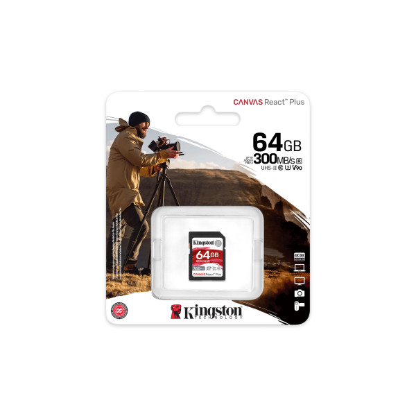 Фото - Карта пам'яті Kingston 64GB SDXC C10 UHS-II U3 R(SDR2/64GB)