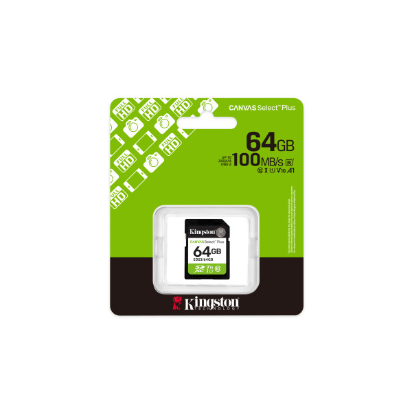 Фото - Карта памяти Kingston SD 64GB C10 UHS-I V10 (SDS3/64GB)