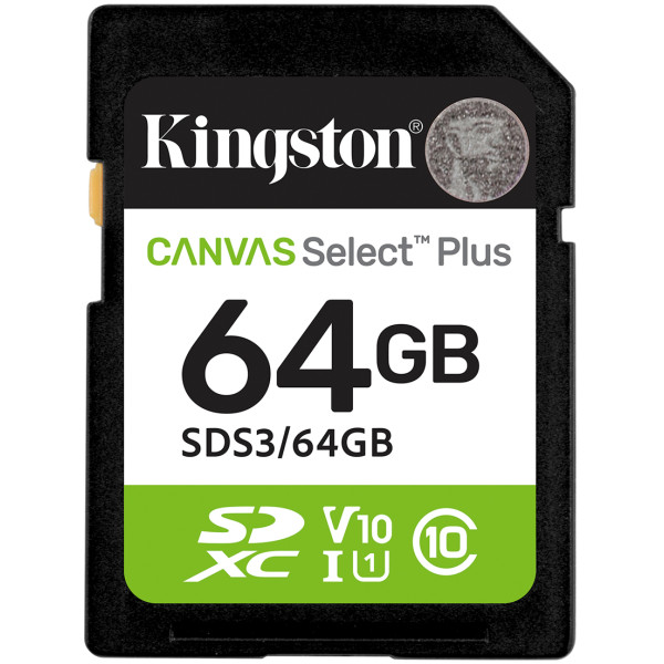 Фото - Карта памяти Kingston SD 64GB C10 UHS-I V10 (SDS3/64GB) Фото - Карта памяти Kingston SD 64GB C10 UHS-I V10 (SDS3/64GB)
