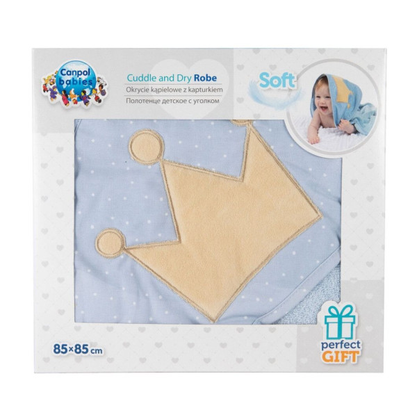 Фото - Рушник махровий дитячий Canpol babies з капюшоном 85x85 см King (26/800_blu)