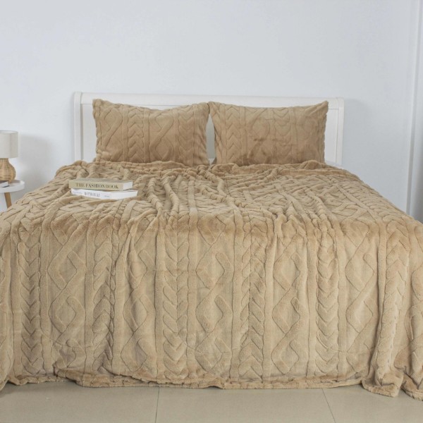Фото - Покривало двоспальне ТЕП SOFT ANGORA 240х260 см Золотий беж (4-04886_34646)
