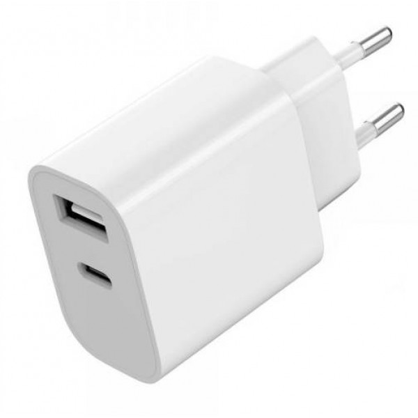 Фото - Мережевий зарядний пристрій Gembird 1xUSB-A+1xUSB-C 5V/2.4A 12W (TA-UC-2AC12-01)