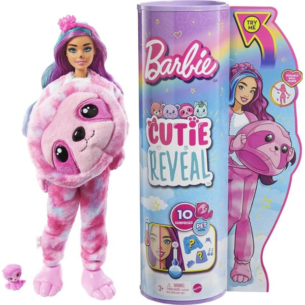 Фото - Лялька Barbie "Cutie Reveal" — милий лінивець (HJL59)