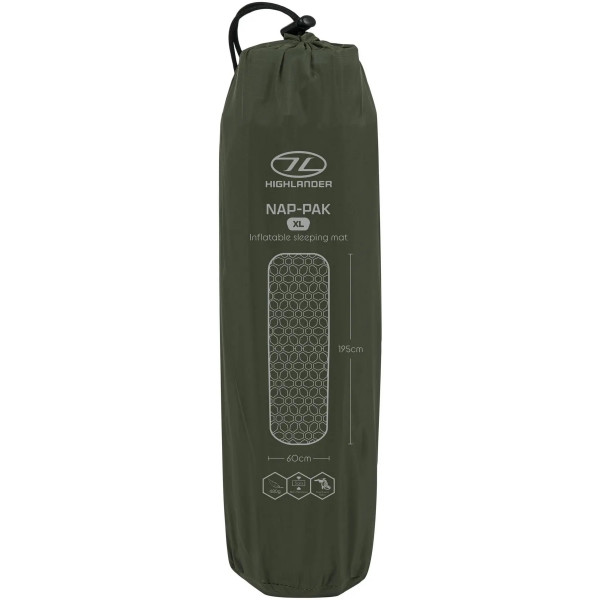 Фото - Туристичний килимок Highlander Nap-Pak Inflatable Sleeping Mat XL 5 cm Olive (AIR073-OG)