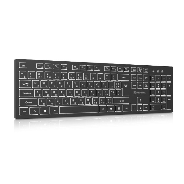 Фото - Клавиатура проводная REAL-EL RK-7050 Black (EL123100054)