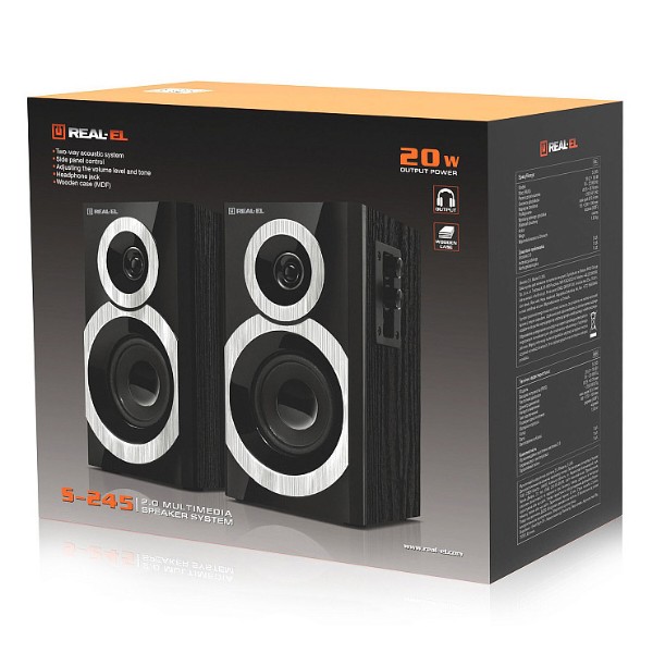 Фото - Компьютерная акустика компактная 2.0 REAL-EL S-245 Black (EL121200015)