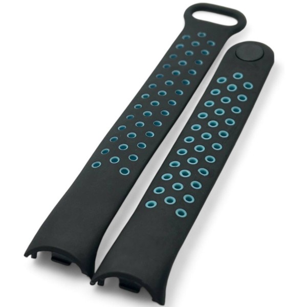 Фото - Ремінець для фітнес-браслета BeCover Vents Style for Xiaomi Mi Smart Band 9 Black-Blue (711982)