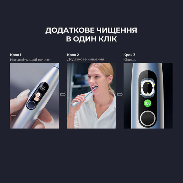 Фото - Зубная щетка электрическая Oclean X Plus Pro Digital Silver (6970810556179)