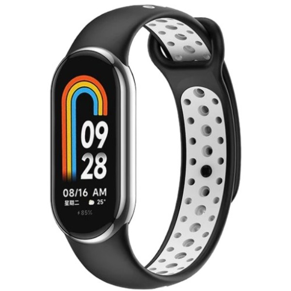 Фото - Ремінець для фітнес-браслета BeCover Vents Style for Xiaomi Mi Smart Band 9 Black-White (711985)