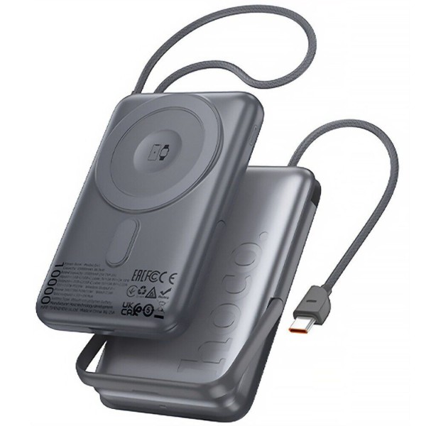 Фото - Батарея мобільна HOCO Q43 Clever Dual PD20W Magnetic з кабелем Type-C, зарядкою для Apple Watch та підставкою 10000 mAh Metal Gray (715648) Фото - Батарея мобільна HOCO Q43 Clever Dual PD20W Magnetic з кабелем Type-C, зарядкою для Apple Watch та підставкою 10000 mAh Metal Gray (715648)