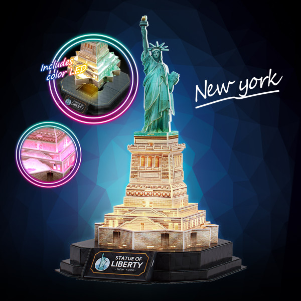 Фото - 3D пазлы Cubic Fun Статуя Свободы с LED подсветкой (L536h)