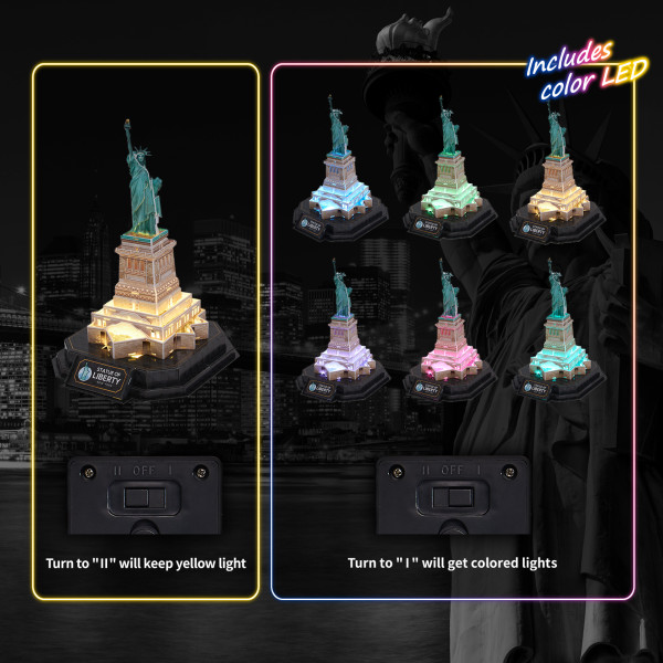 Фото - 3D пазлы Cubic Fun Статуя Свободы с LED подсветкой (L536h)