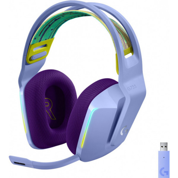 Фото - Гарнітура бездротова ігрова Logitech G733 Lightspeed Lilac (981-000890)