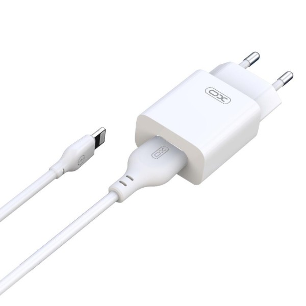 Фото - Уцінка - Мережевий зарядний пристрій XO 2.4A/1USB + lightning White (L99-L-WH)
