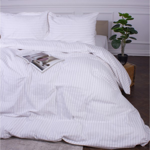 Фото - Комплект постельного белья MirSon King Size 220x240 Ranforce Elite 17-0605 Stripe White Ранфорс (2200008053833)